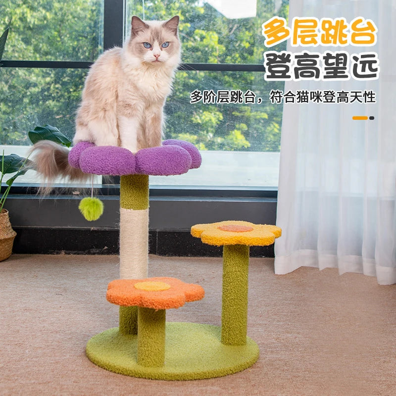 Floral Cat Climbing Tree