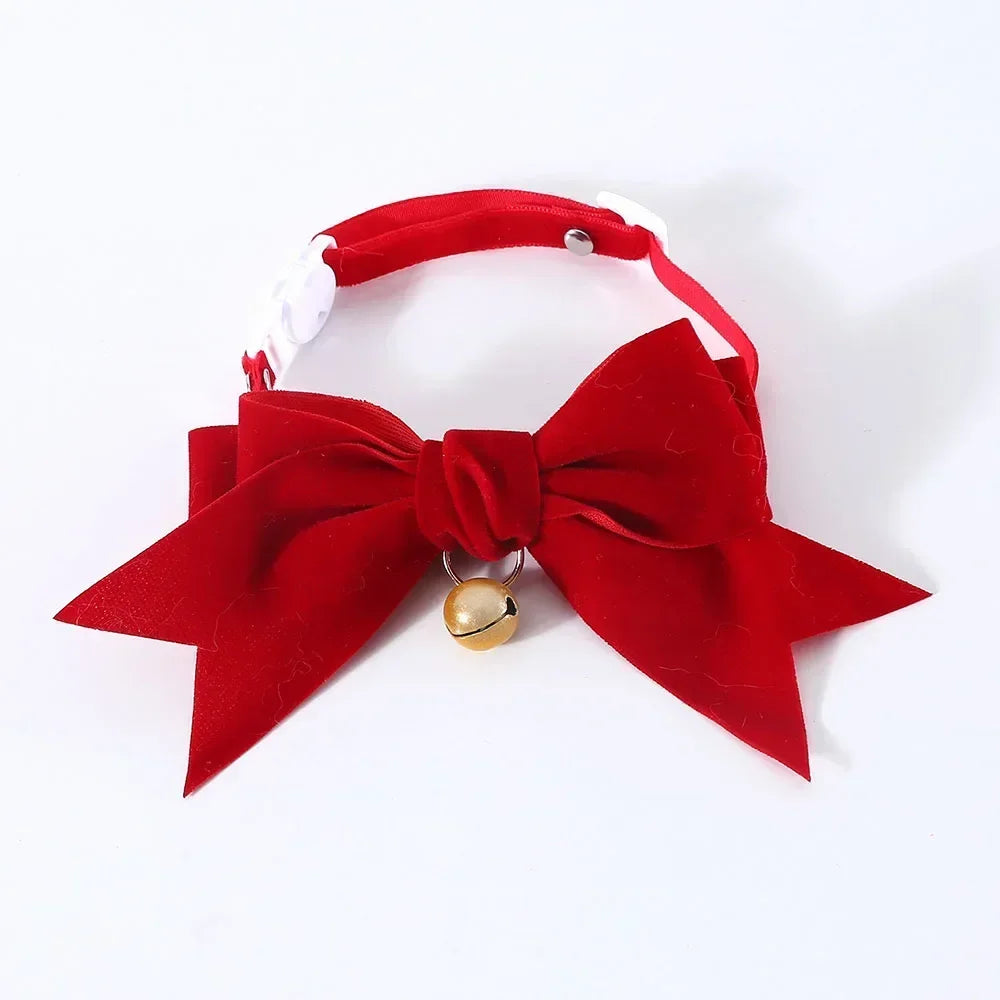 Velvet Bowtie Cat Collar