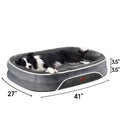 35In Luxury Sofa-Style Pet Orthopedic Bed for Large and Medium Dogs – Removable Machine-Washable Plush Cover, 4-Sided Bolster, Non-Slip Bottom, Size 35"X28"X6" Gray