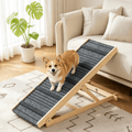 Dog Ramp for Bed W/ 7 Adjustable Heights, Folding Pet Ramp for Small, Large & Cats W/ Non-Slip Surface & Strip, Height from 10.2" to 26.8"(Supports up to 150Lbs)