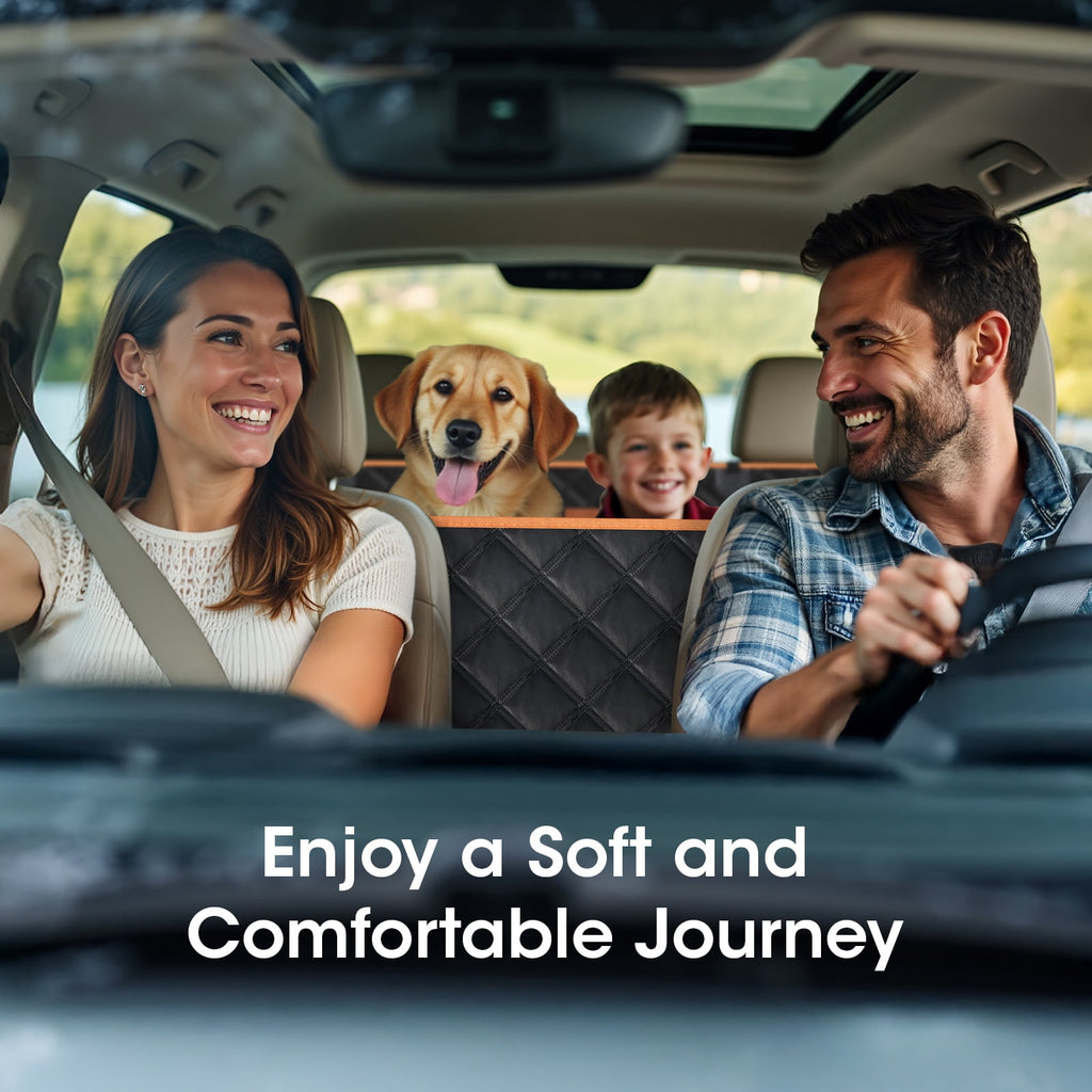 Dog Seat Cover, Upgrade Large Back Seat Pet Seat Cover Hammock for Cars, Trucks, Suvs with Nonslip Backing, Side Flaps, Waterproof, Soft (Black)