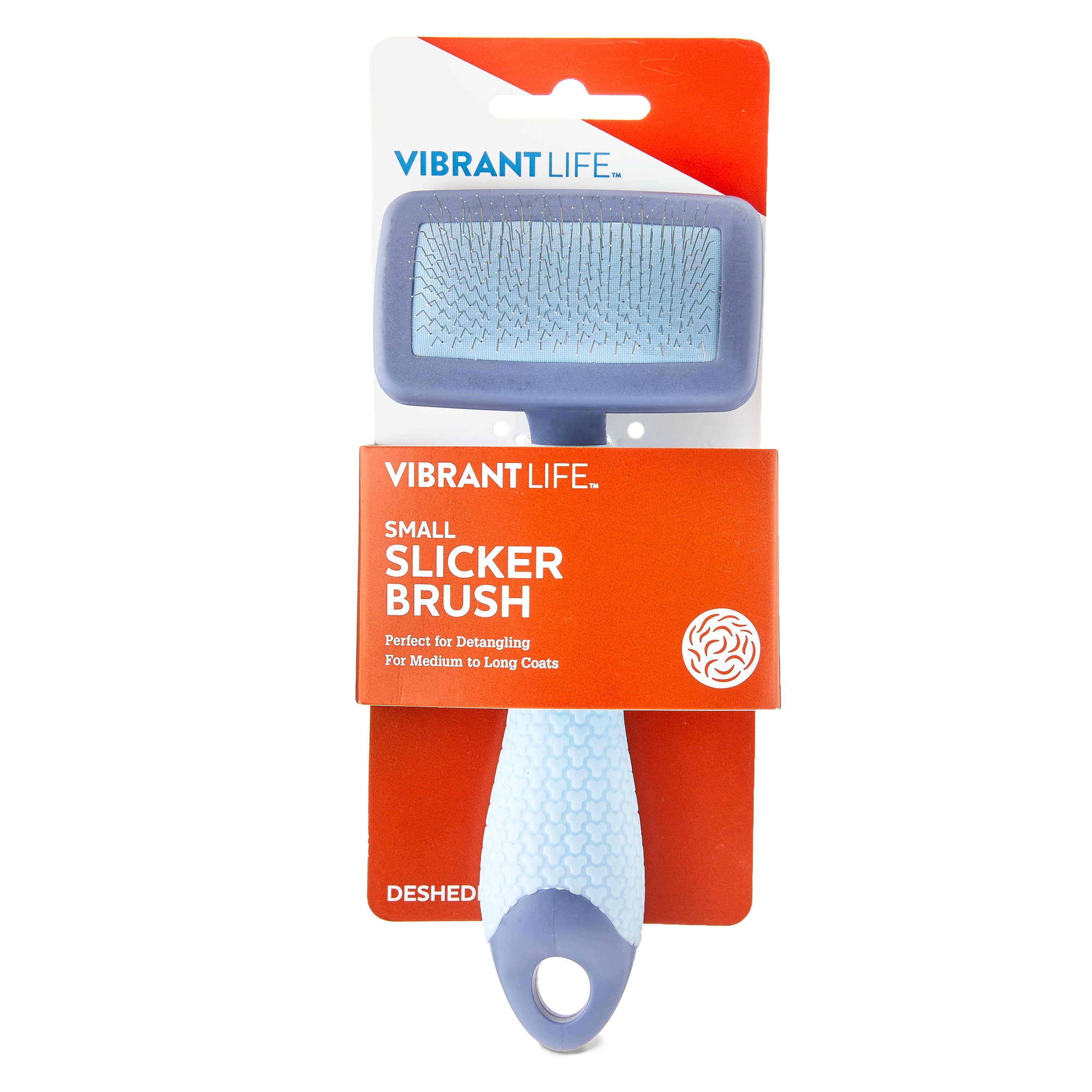 Plastic Dog Slicker Grooming Brush with a TPR Grip