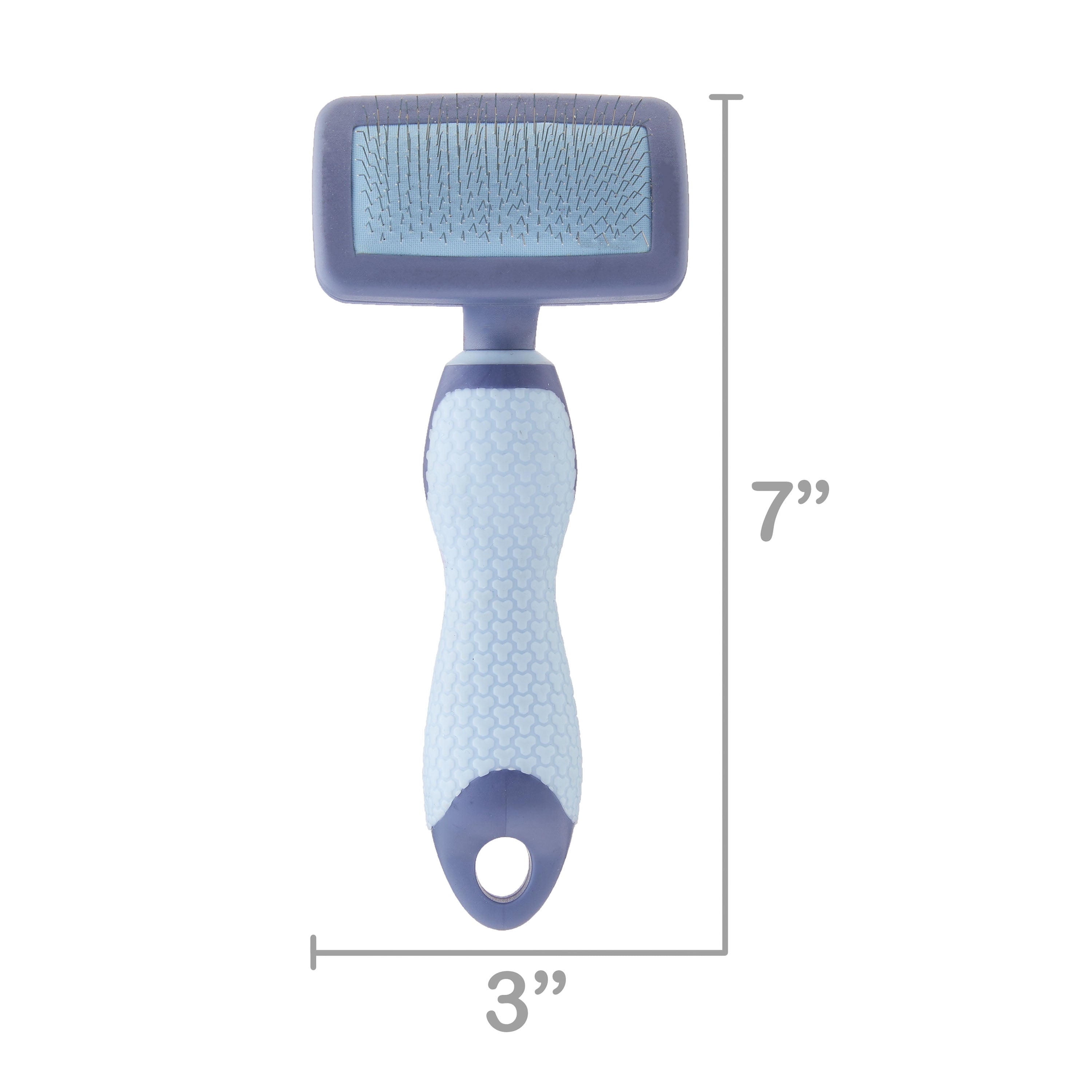 Plastic Dog Slicker Grooming Brush with a TPR Grip