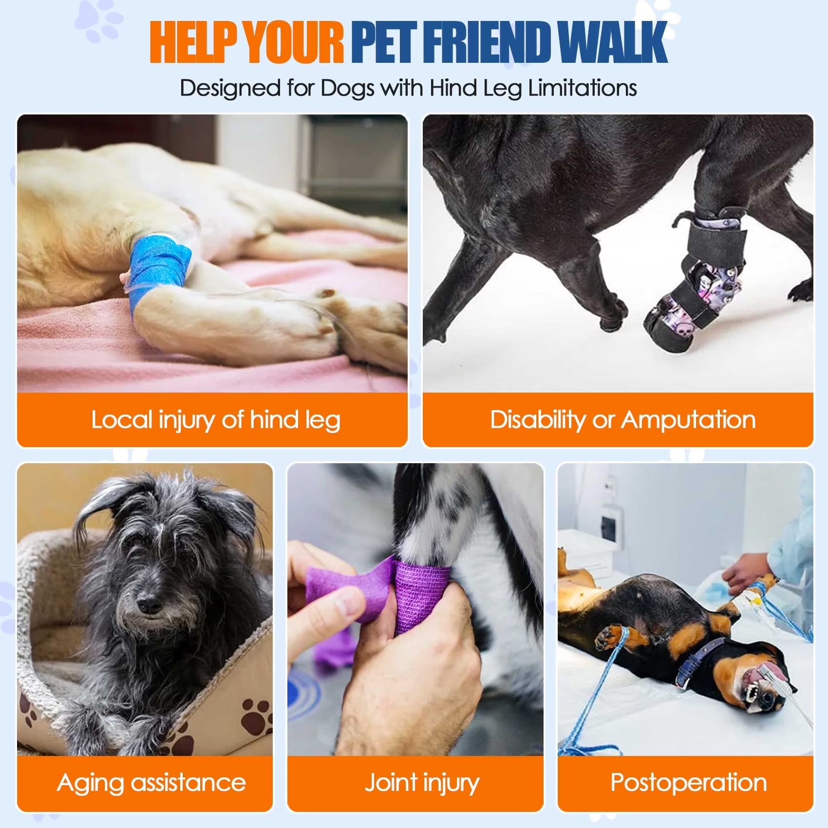 Dog Lift Harness - Hind Leg Support for Medium and Large Dogs, Adjustable Lift Aid for Elderly, Injured, or Arthritic Pets Recovering from Surgery or Mobility Issues