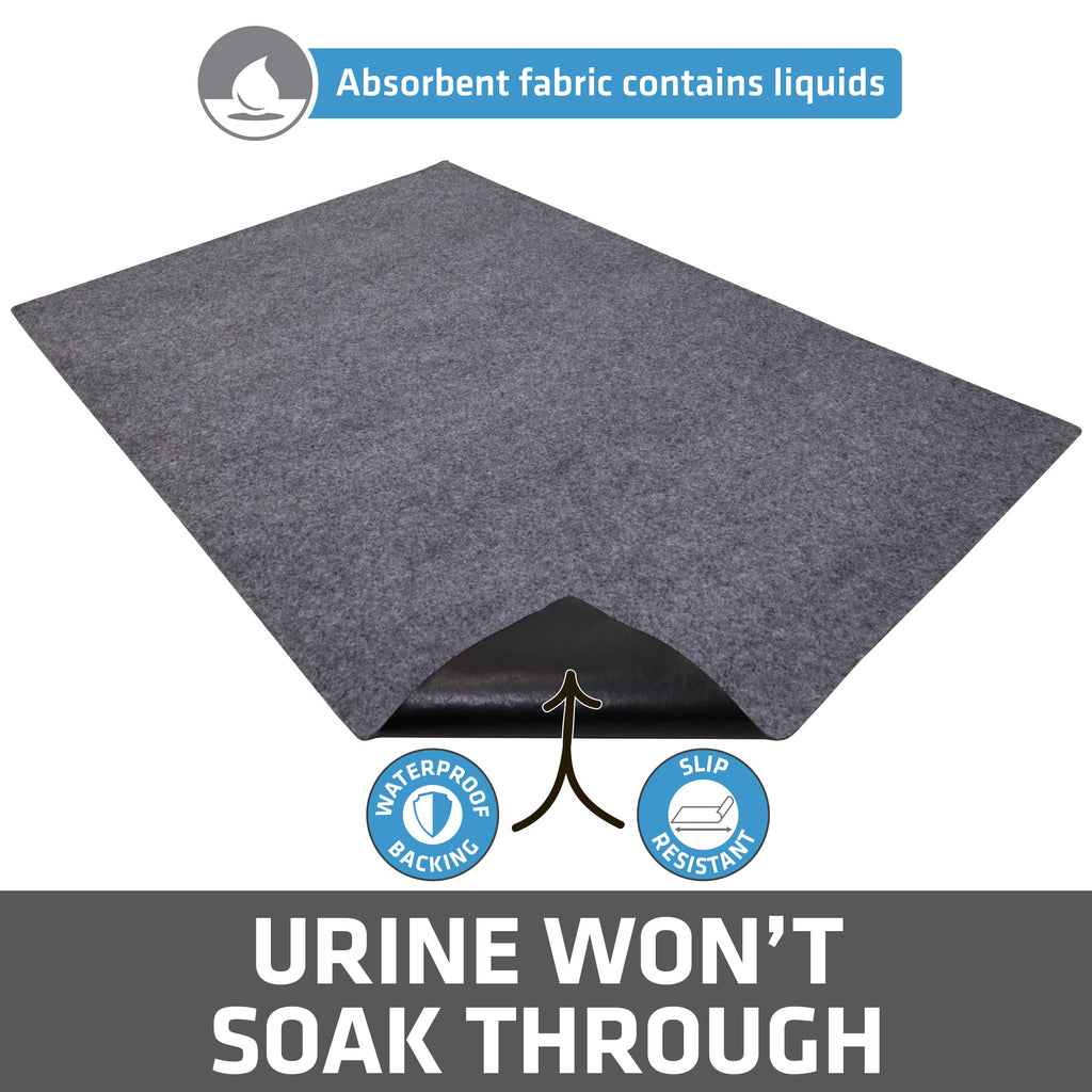 Jumbo Cat Litter Box Mat, Waterproof Urine-Proof, Absorbent, Machine Washable, Contains Mess, Soft on Paws, Kitten Supplies 29X44, Light Grey