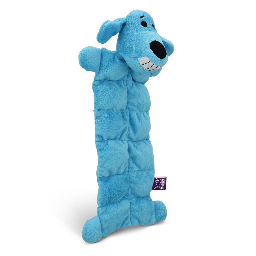 Smiling Loofa Mat Plush Dog Toy, 12 Inches Long, 13 Squeakers