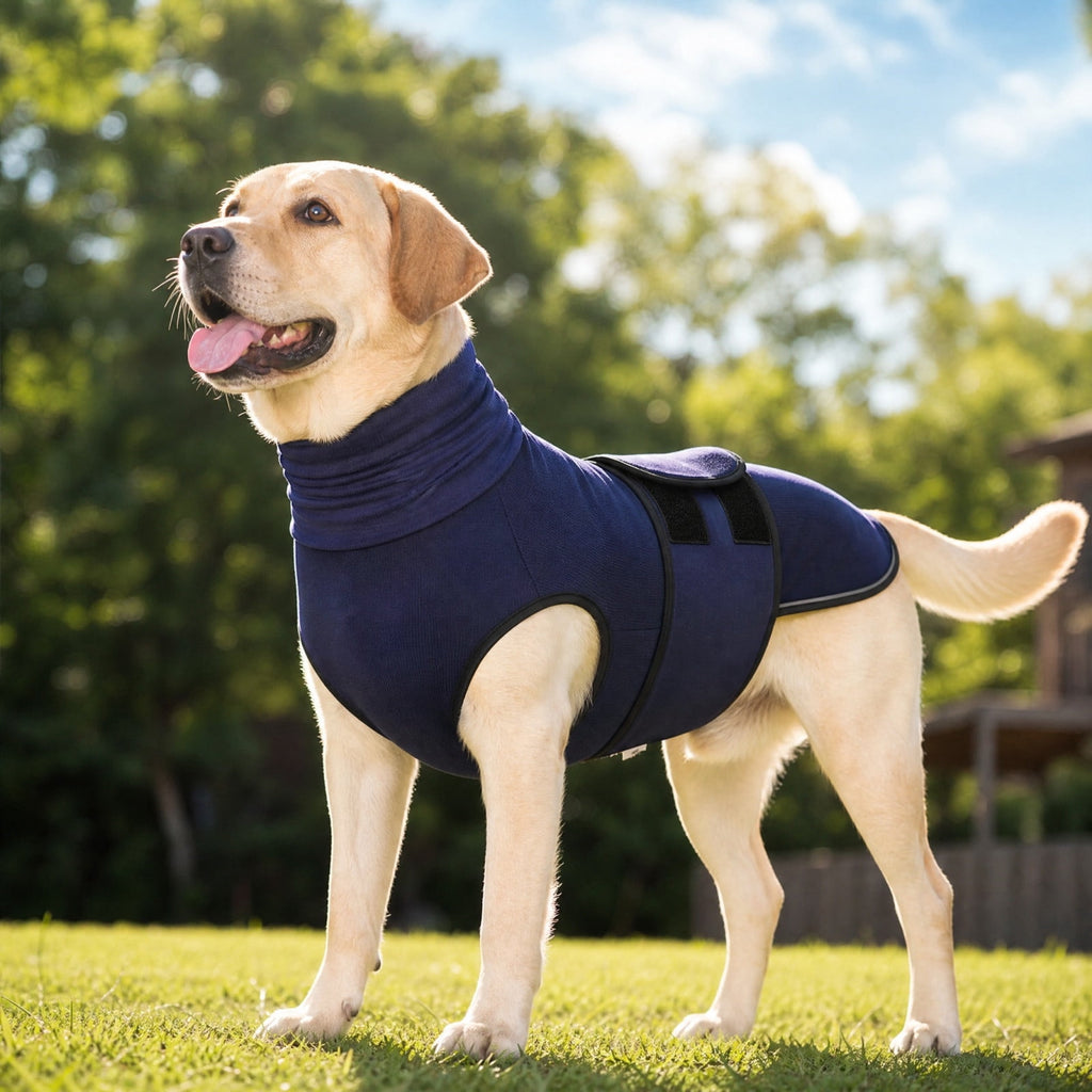 Dog Anxiety Jacket, Calming Vest for Dogs, Polyester Spandex with Reflective Strip, 2-Way Wear Adjustable Fit for Small Medium Large Breeds, Breathable Mesh