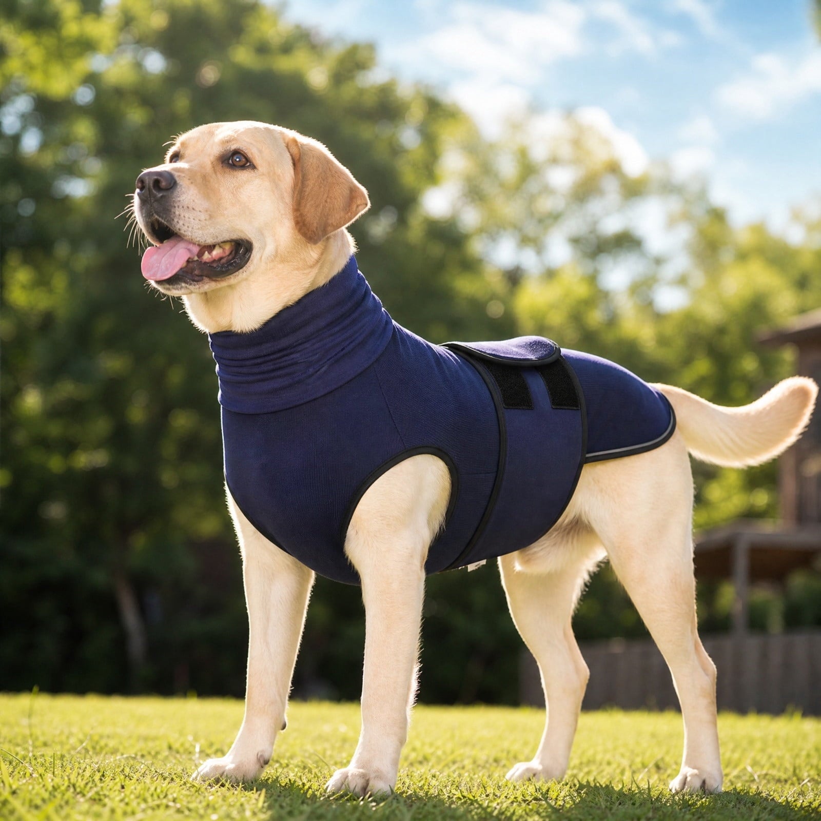 Dog Anxiety Jacket, Calming Vest for Dogs, Polyester Spandex with Reflective Strip, 2-Way Wear Adjustable Fit for Small Medium Large Breeds, Breathable Mesh