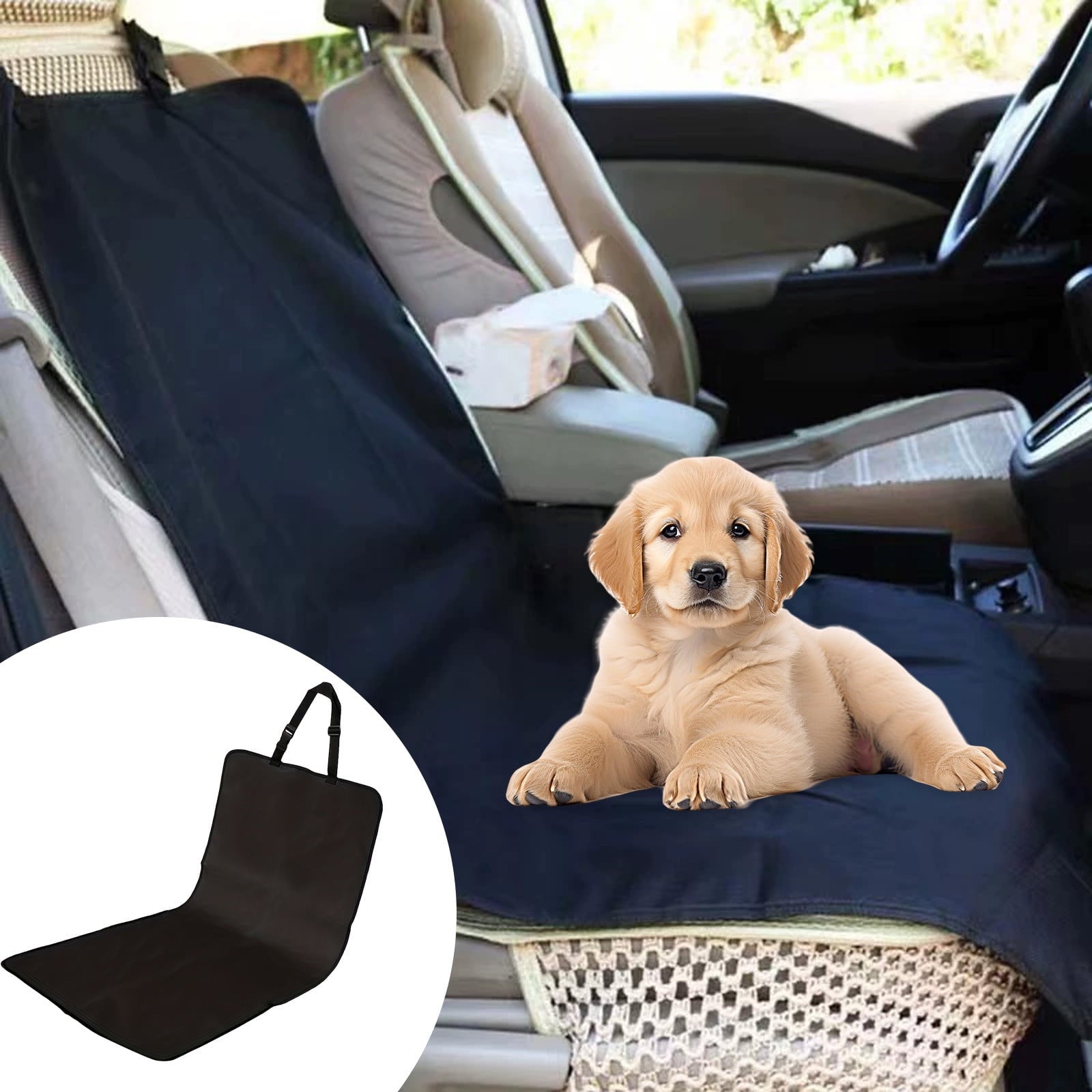 Waterproof Car Seat Cover for Dogs, Pet Seat Protector with Anti-Slip Backing, Oxford Fabric Durable Scratch-Resistant Easy to Clean, Universal Fit for Front Seats 41.7X19.3In, Black/Blue/Red