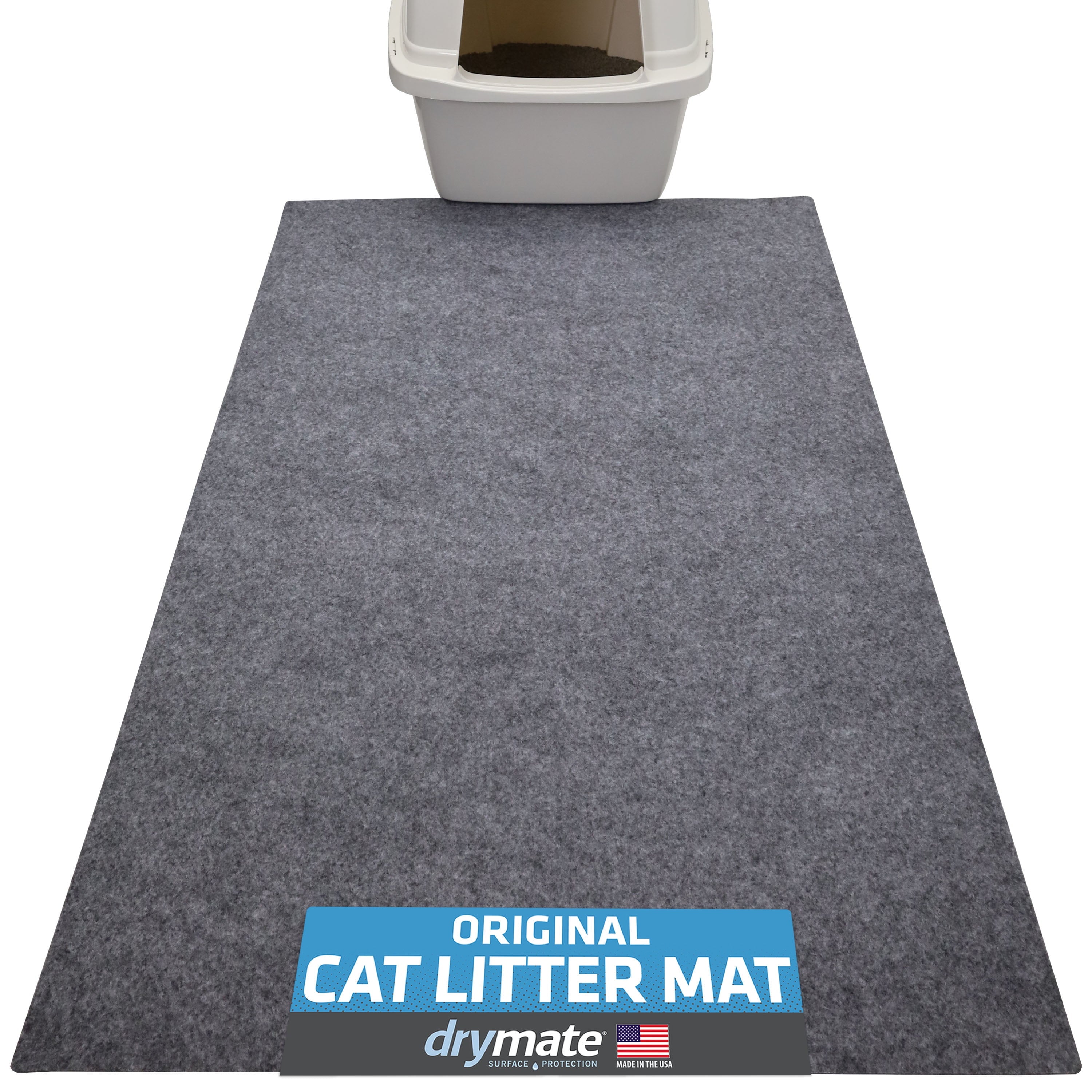 Jumbo Cat Litter Box Mat, Waterproof Urine-Proof, Absorbent, Machine Washable, Contains Mess, Soft on Paws, Kitten Supplies 29X44, Light Grey