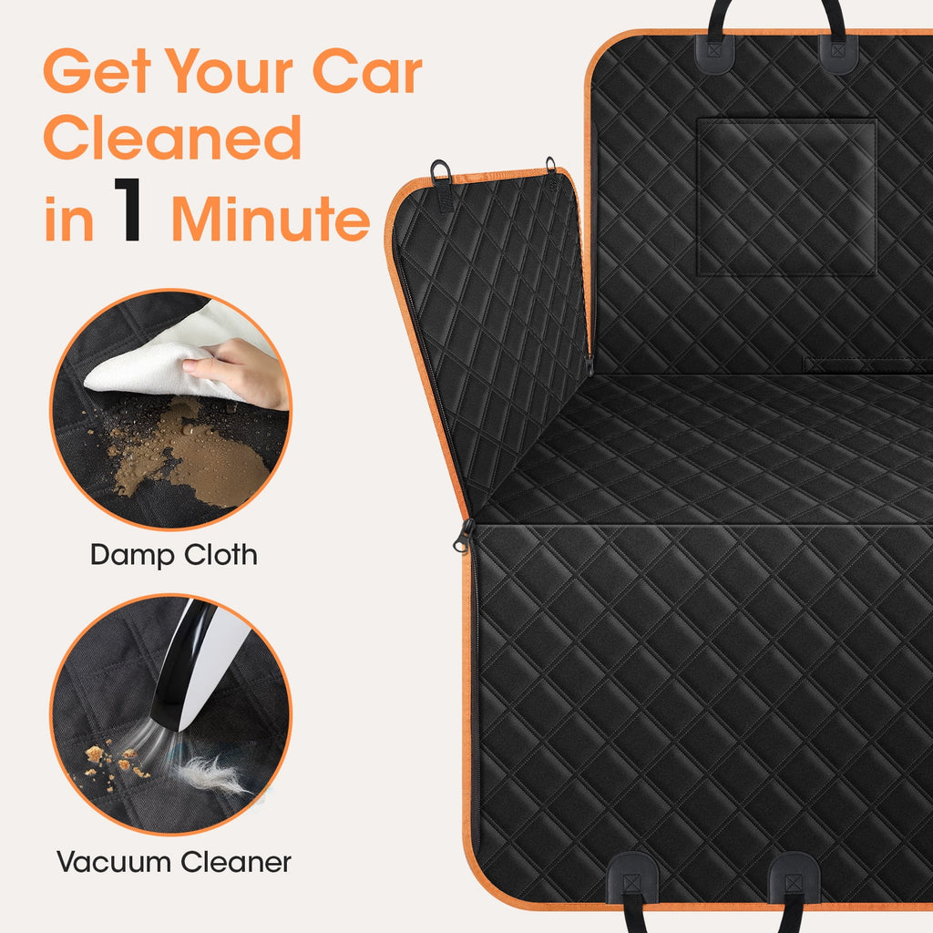 Dog Seat Cover, Upgrade Large Back Seat Pet Seat Cover Hammock for Cars, Trucks, Suvs with Nonslip Backing, Side Flaps, Waterproof, Soft (Black)