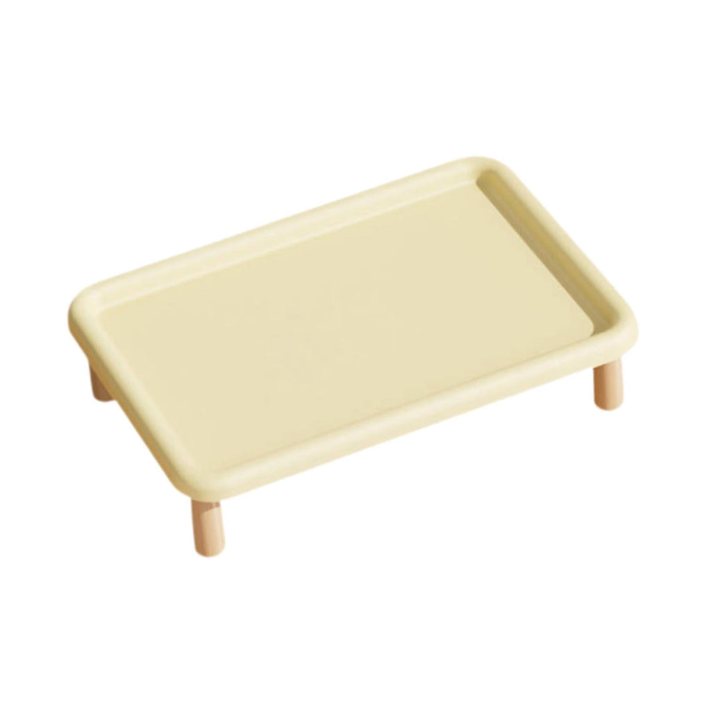 Elevated Pet Feeding Table, Feeder Stand, Washable, Neck Protector, Beige