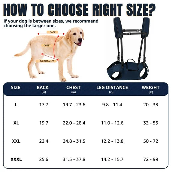 Full Body Dog Sling Carrier & Lift Harness