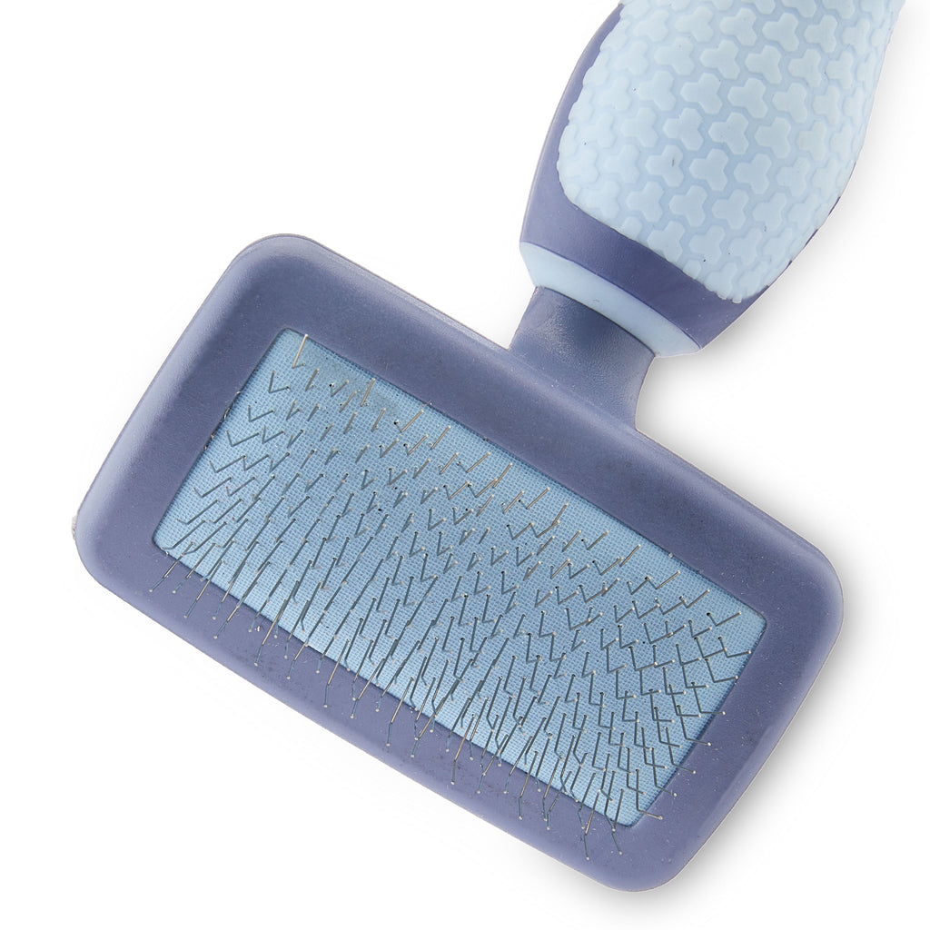 Plastic Dog Slicker Grooming Brush with a TPR Grip