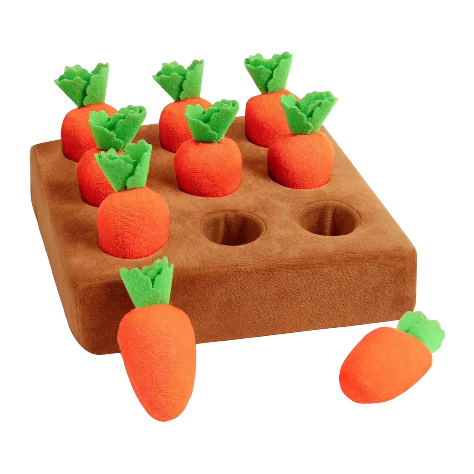 Carrot Dog Toys Carrot Snuffle Mat for Dogs Toy Carrot, Interactive Dog Plush Puzzle Toys, Interactive Rabbit Enrichment Toys, 2 in 1 Non-Slip Nosework Feed Games Pet Stress Relief with 9 Carrots