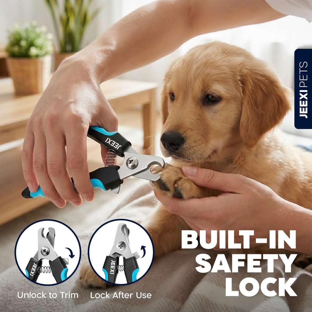 Blue Dog Nail Clippers and Trimmer with Safety Guard, Avoid Over-Cutting Toenail Razor Sharp Blades, Small Medium Large Breeds