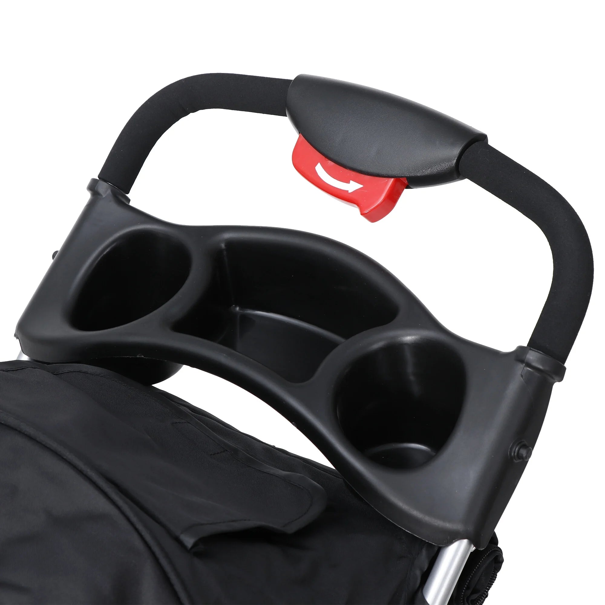Three Wheels Pet Stroller, 360 Rotation, Folding Convertible Design, Black
